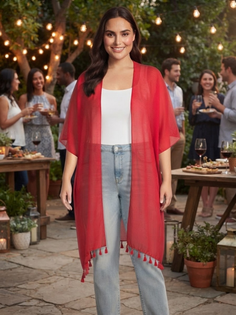 Red Sheer Kimono